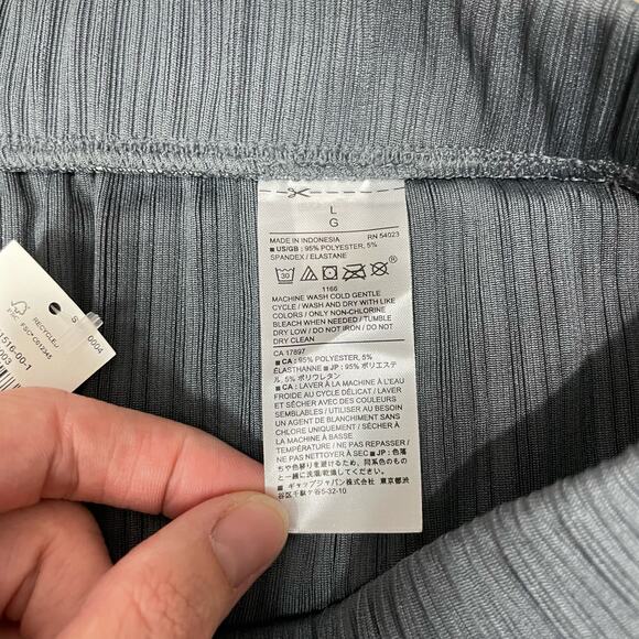Banana Republic | NWT Gray Ribbed Knit Relaxed Fit Straight Leg Lounge Pants - Picture 8 of 8